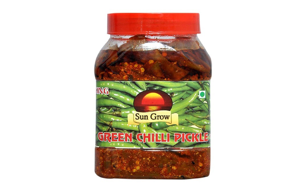 Sun Grow Green Chilli Pickle    Plastic Jar  1 kilogram